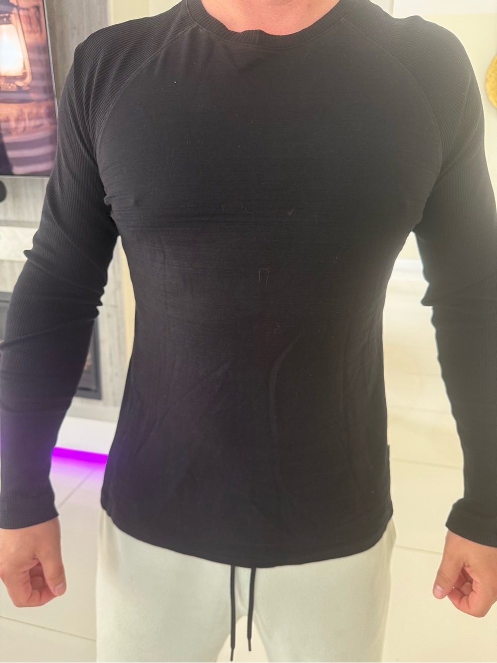 Hugo Boss Black Long-Sleeve Thermal Crewneck